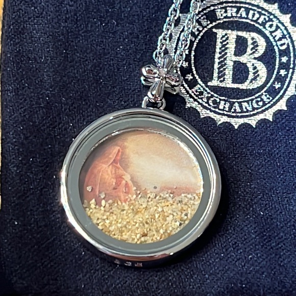 Bradford Exchange Holy Land Sand Diamond Necklace w/ Greg Olsen Art 18” Necklace - Picture 2 of 10